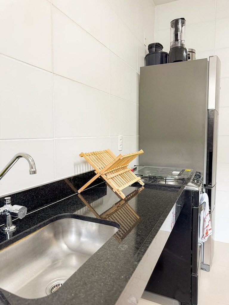 Flat, Ar, Piscina, Academia próximo as Praias,.vista por sol