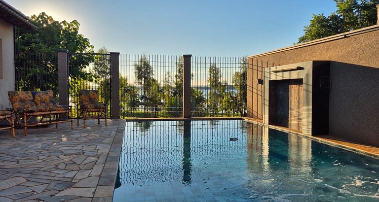 Rancho| Vista para o Rio + Piscina Aquecida | Px ao Clube